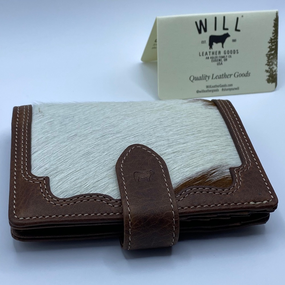 NWT Will Leather Goods Haircalf Genuine Leather USA Western Cowboycore Wallet